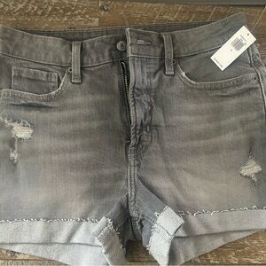 Old Navy Gray Jean Shorts with Distressed Details